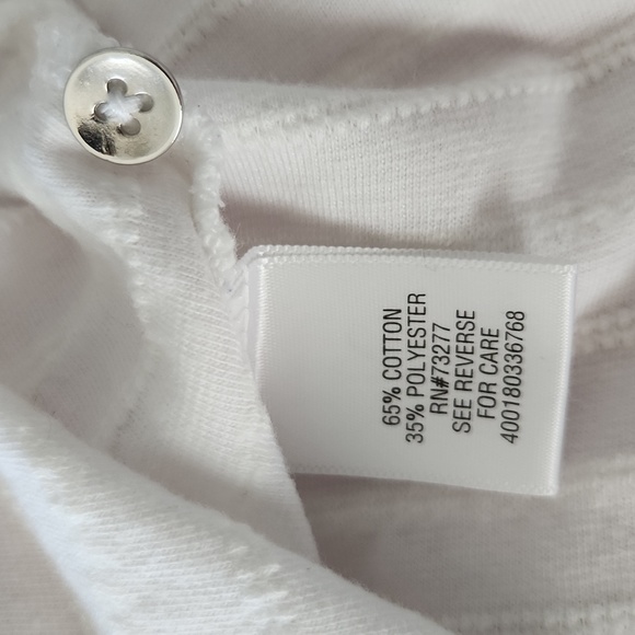 3/4 length sleeve white, boat neck knit top. - Picture 4 of 8